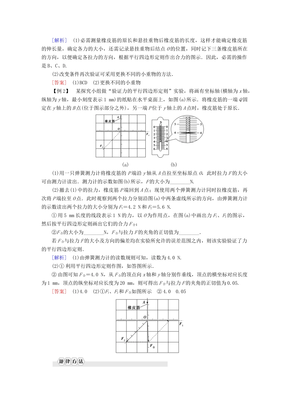 高中物理 第5章 实验：验证力的平行四边形定则教案 鲁科版必修1-鲁科版高一必修1物理教案_第3页