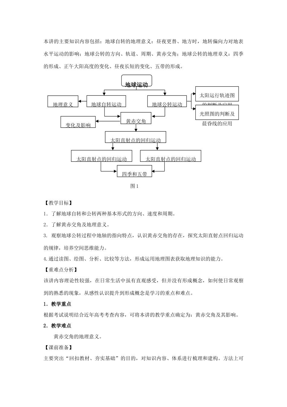 江苏省扬州市高考地理二轮专题复习 宇宙中的地球 第2课时 地球的运动教案-人教版高三全册地理教案_第2页