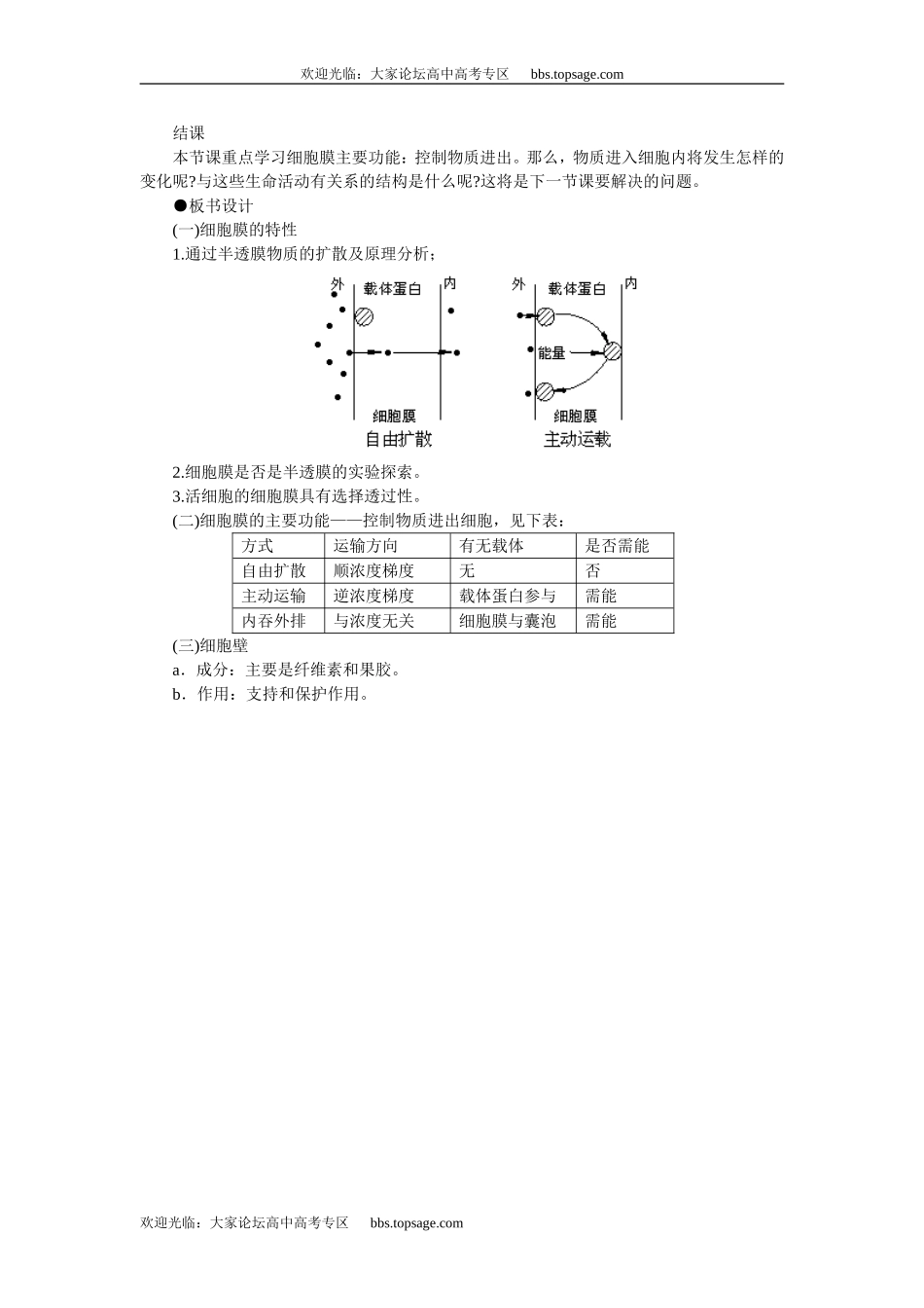 人教版高中一年级生物精品资源-示范教案一(2.1.1细胞膜的结构和功能 第2课时)_第3页