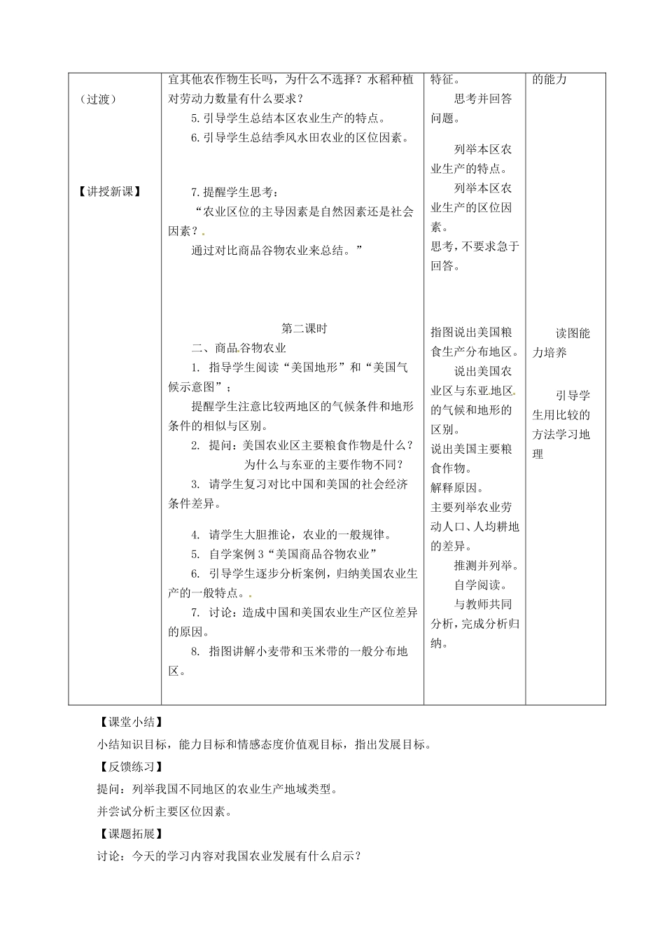 四川省宜宾市一中高一地理《以种植业为主的农业地域类型》教学设计-人教版高一全册地理教案_第2页