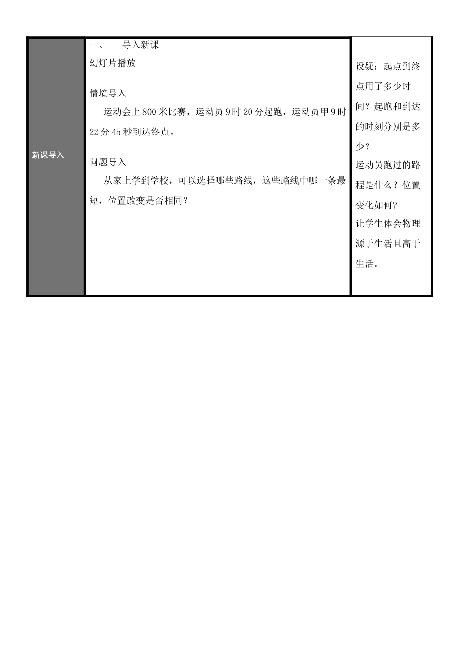 高中物理 关于时间和位移的教案 新人教版必修1_第2页