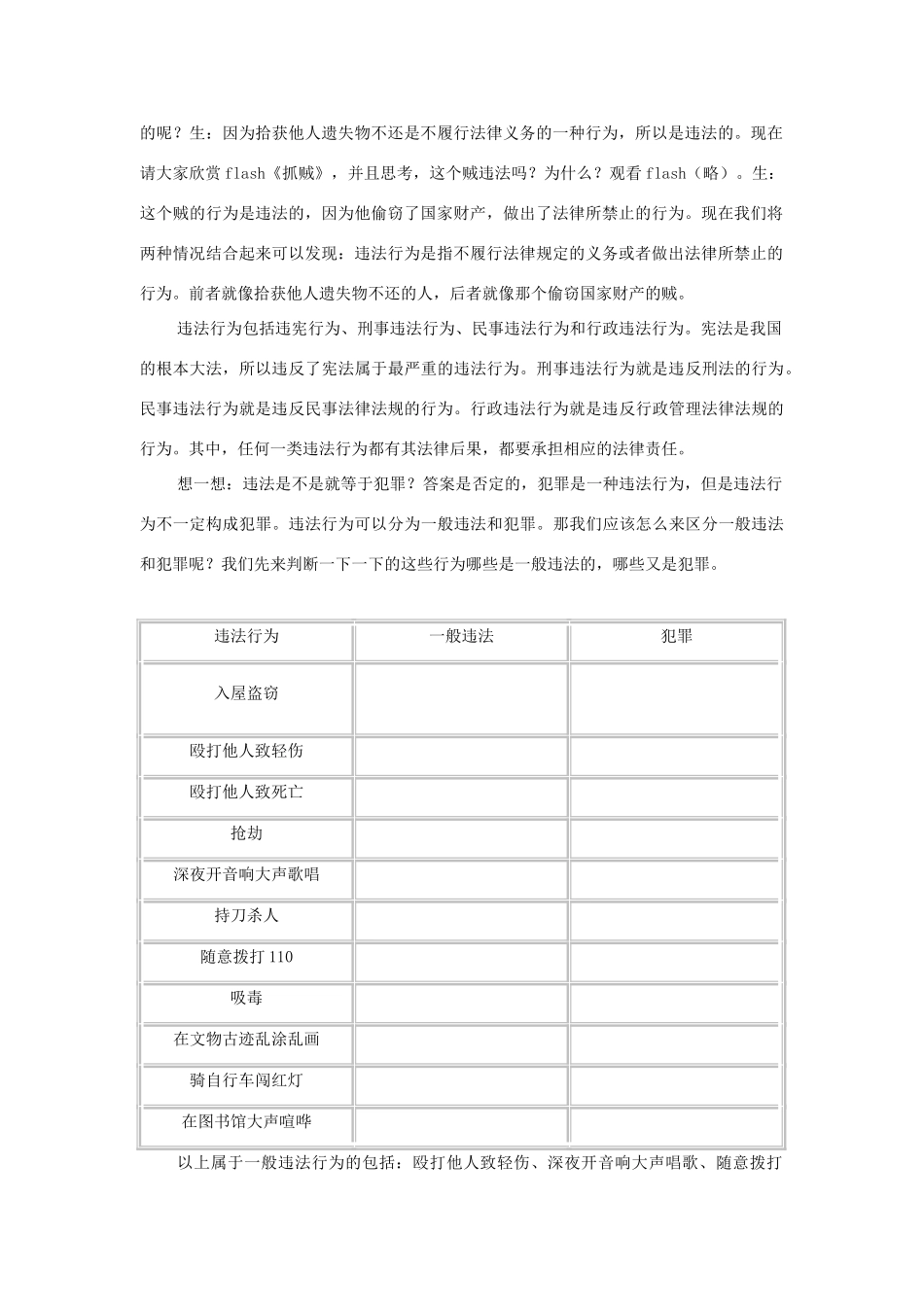 七年级思想品德下册 第五单元 守法护法 健康成长 第二节 勿以恶小而为之名师教学设计二  湘教版教材_第2页