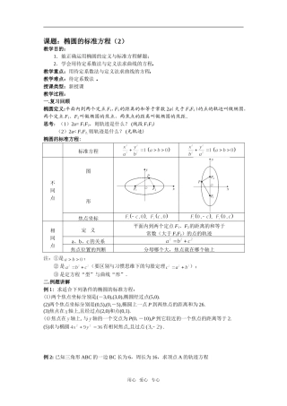 椭圆的标准方程(2)