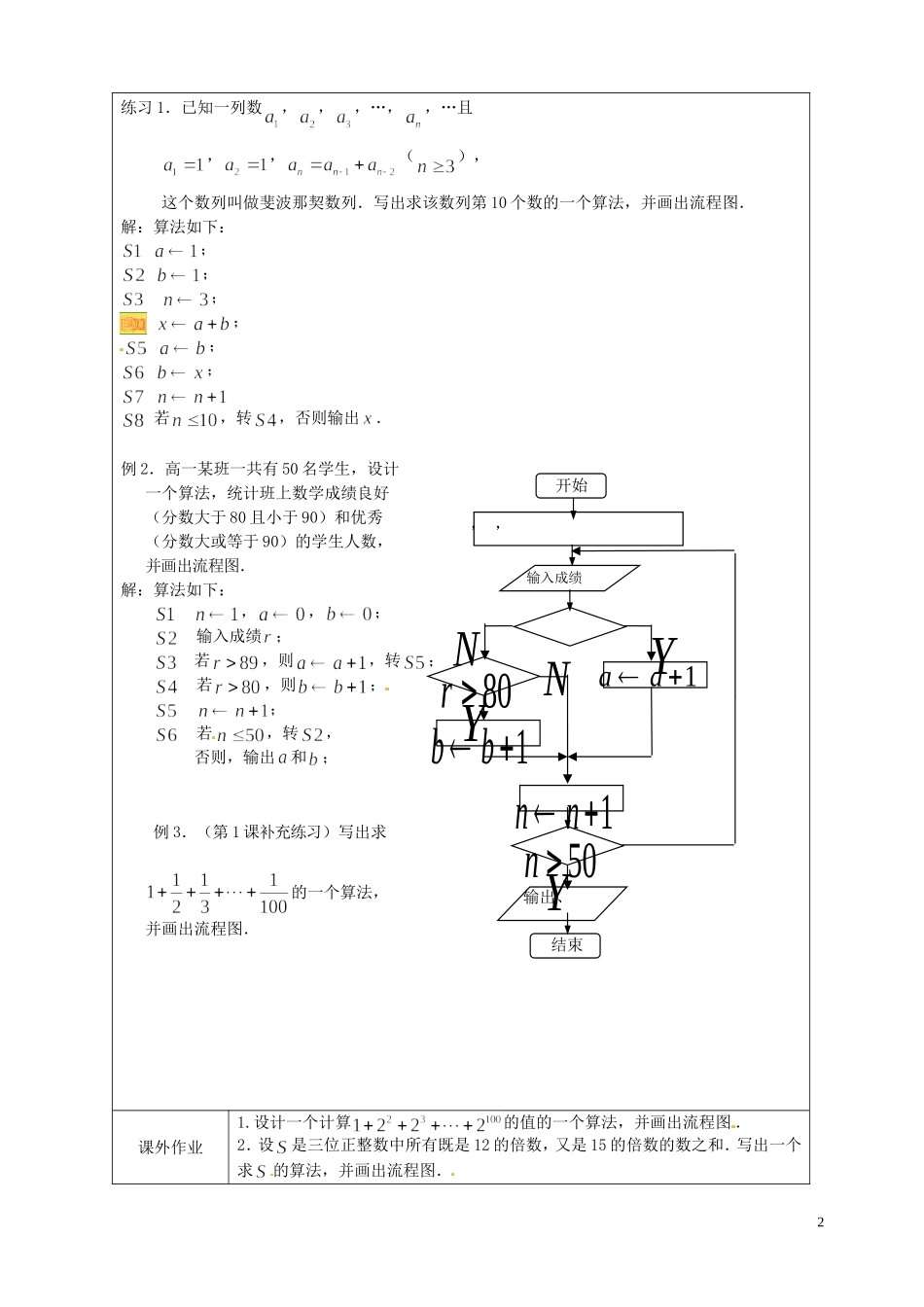 江苏省连云港市灌云县四队中学高中数学 1.2流程图复习课教案 苏教版必修3_第2页