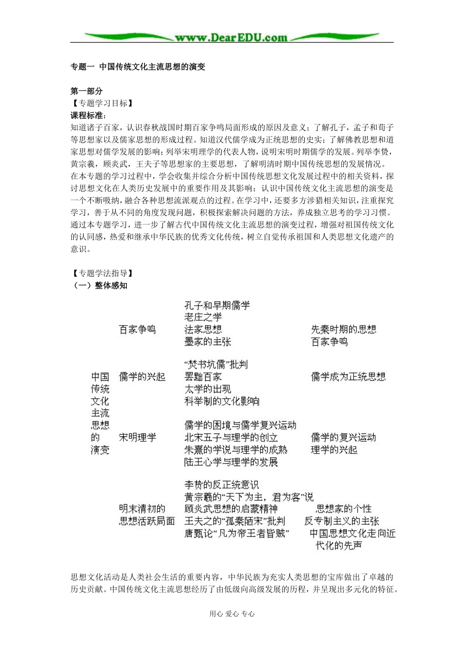 专题一  中国传统文化主流思想的演变_第1页