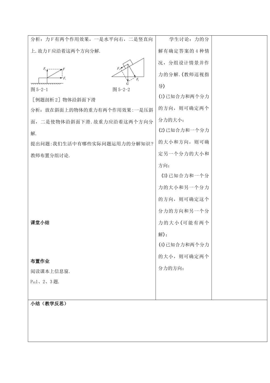 山东省郯城三中高一物理《3.5力的分解》教案_第3页