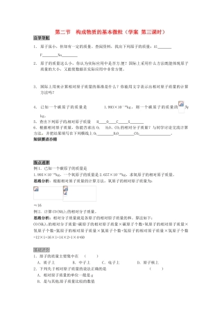 九年级全册化学 3.2 构成物质的基本微粒（第3课时）学案 沪教版