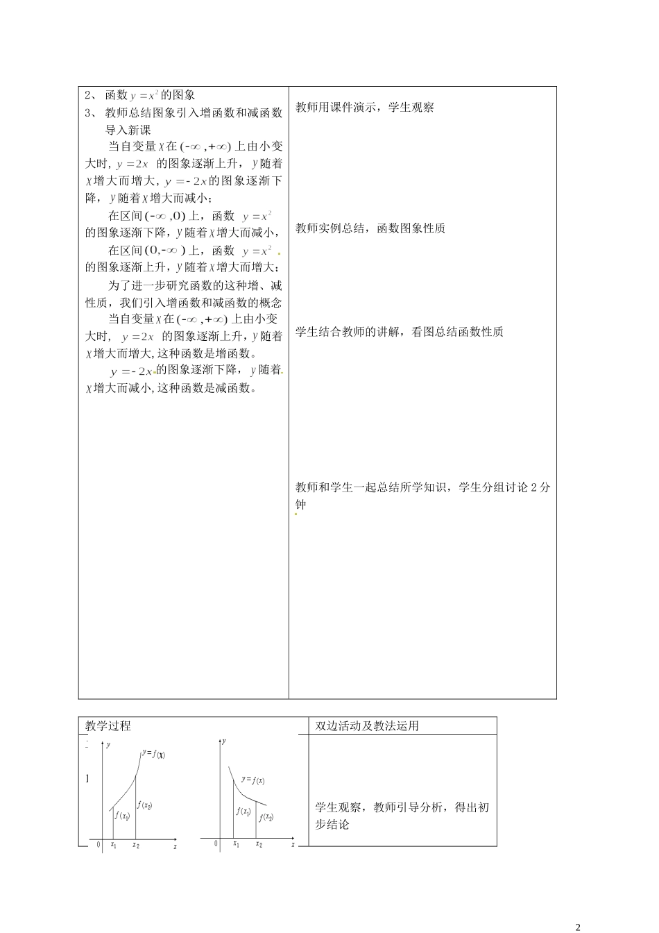 江西省南昌市湾里区第一中学高中数学 2.3函数的单调性教案 北师大版必修1_第2页