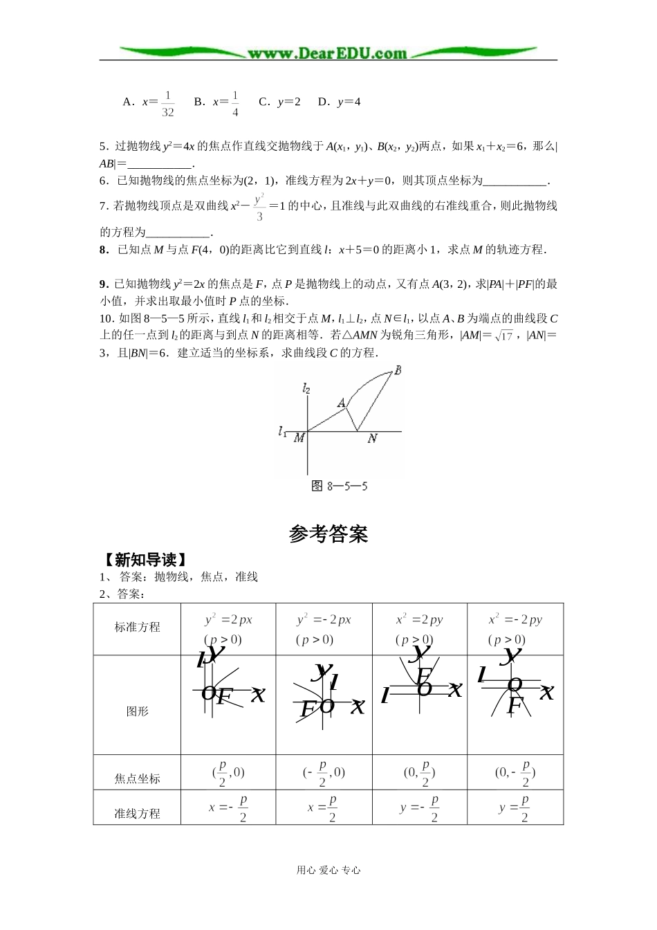 抛物线的标准方程_第3页