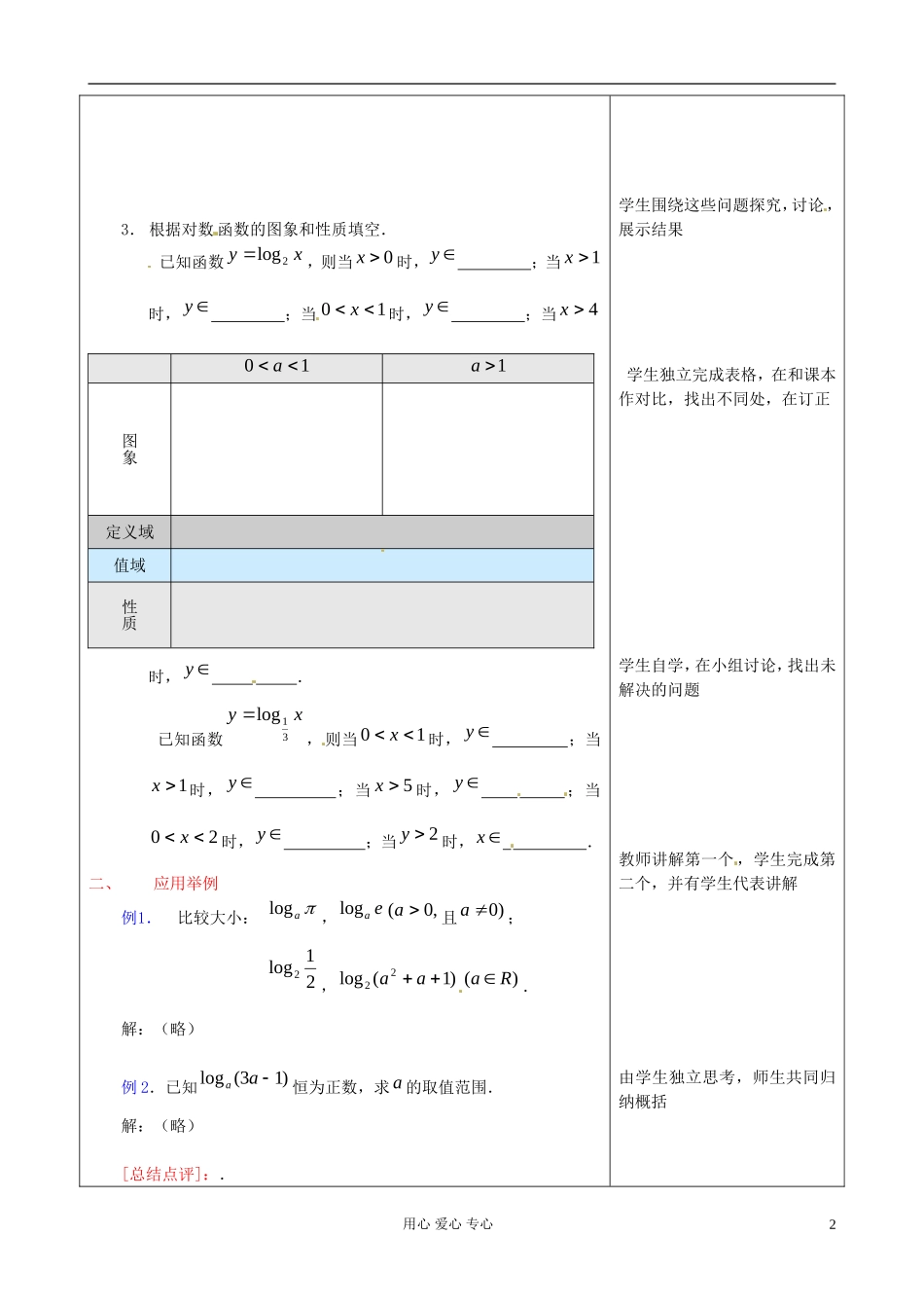 山东省郯城县高一数学《对数函数》教案（2）_第2页