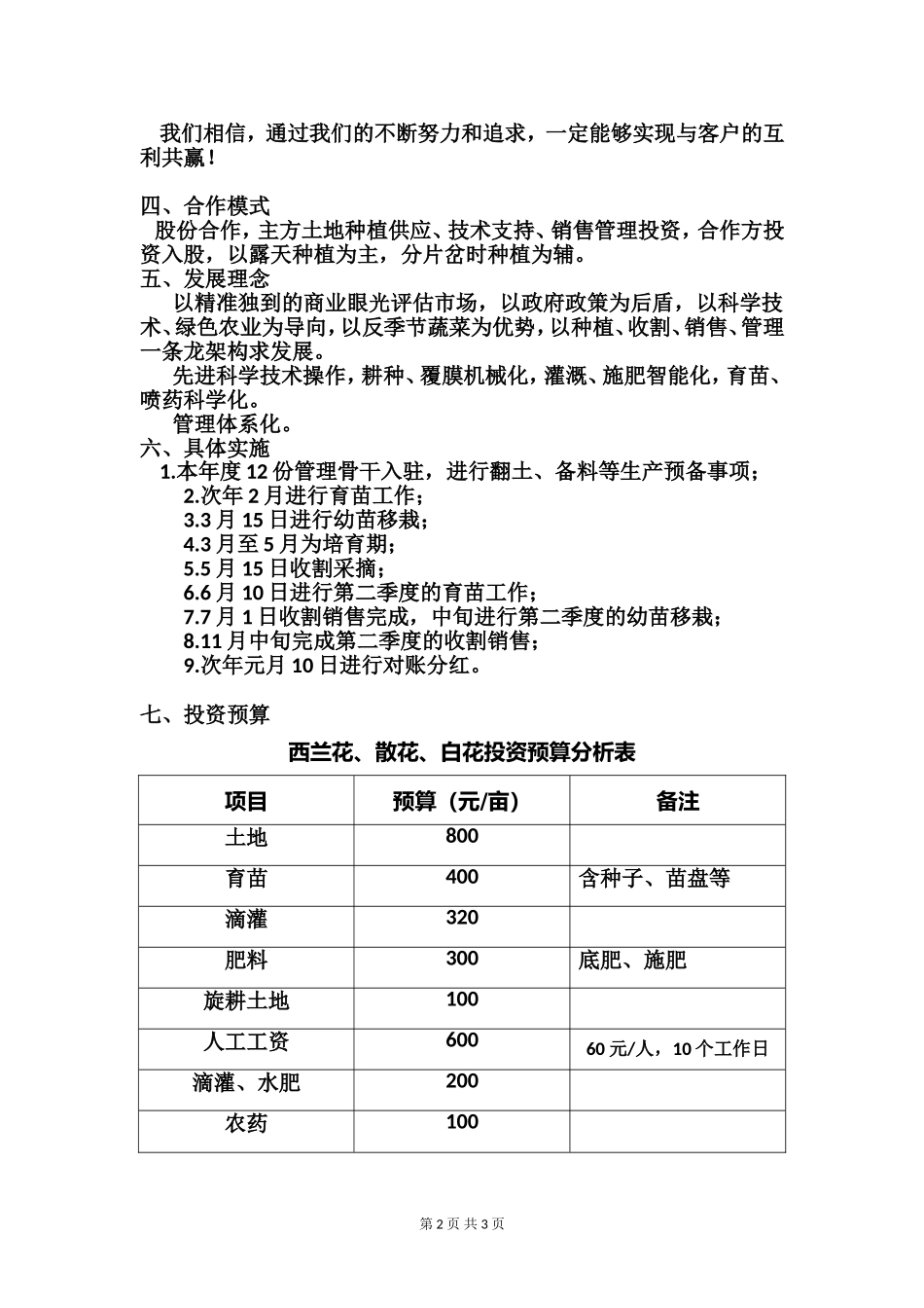 农业种植计划书_第2页