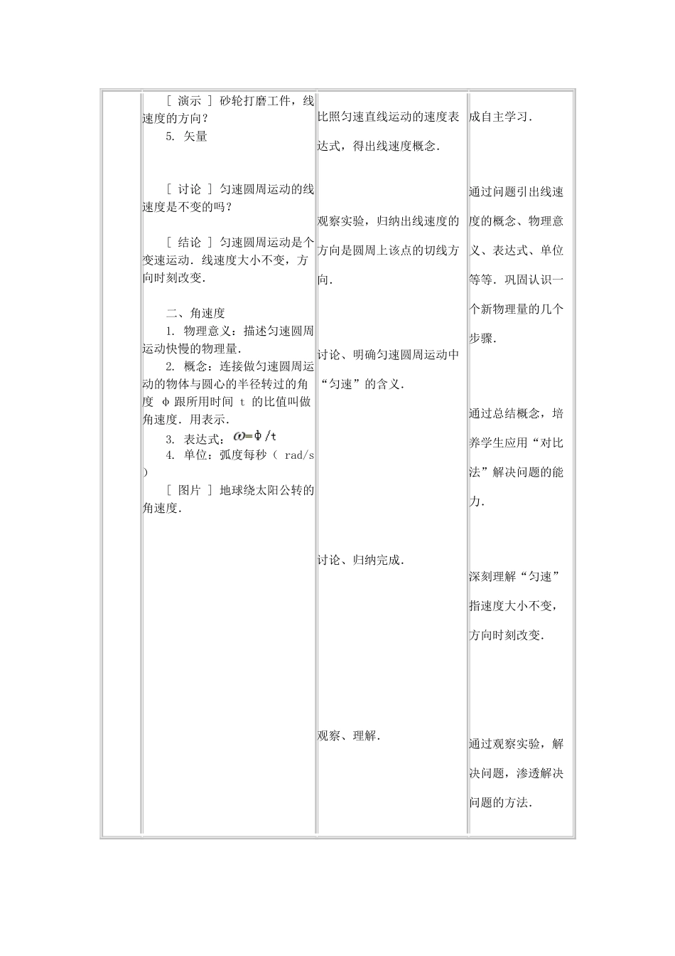 高中物理 第二章 匀速圆周运动 1 圆周运动教案2 教科版必修2-教科版高一必修2物理教案_第2页