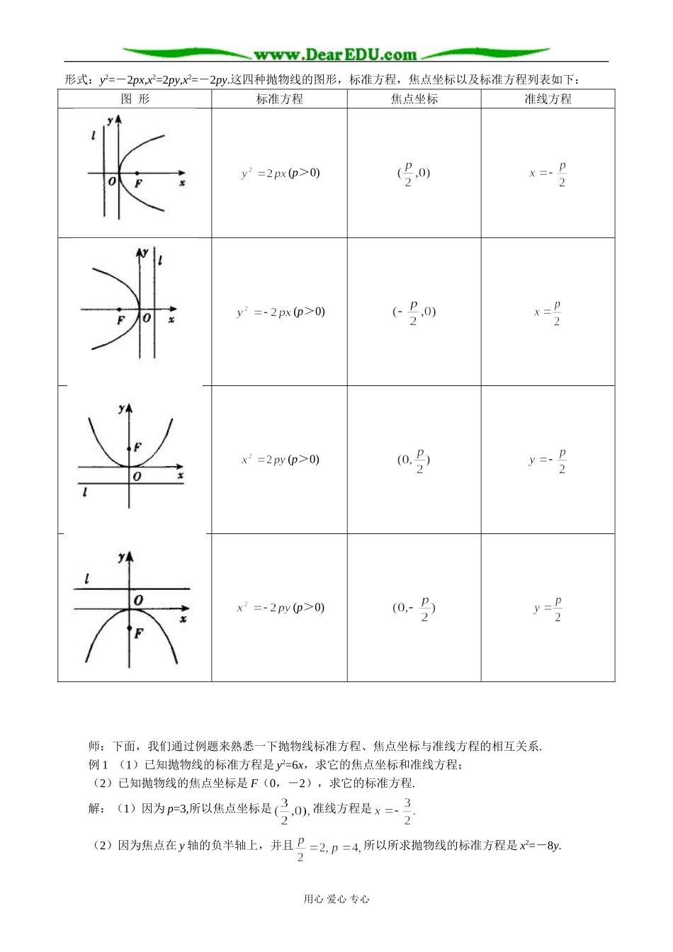 人教版高中数学必修第二册8.5抛物线及其标准方程1_第2页
