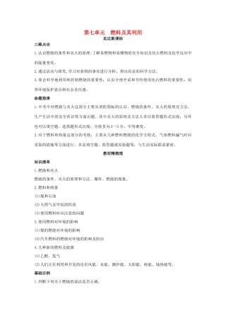 九年级化学上册 第七单元 燃料及其利用复习学案 新人教版-新人教版初中九年级上册化学学案