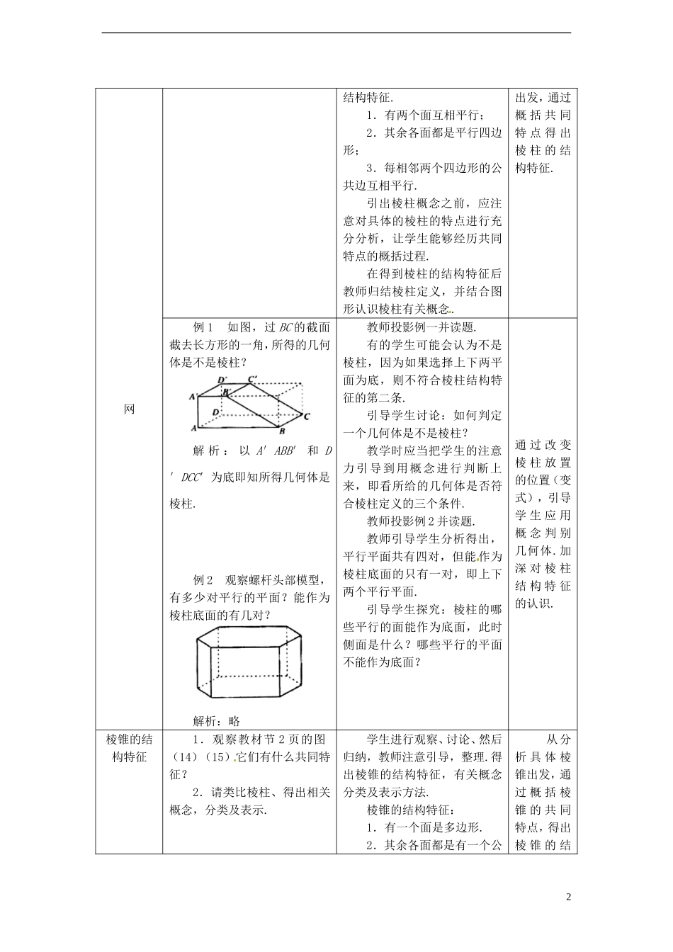 四川省米易中学校高二数学立体几何教案1_第2页
