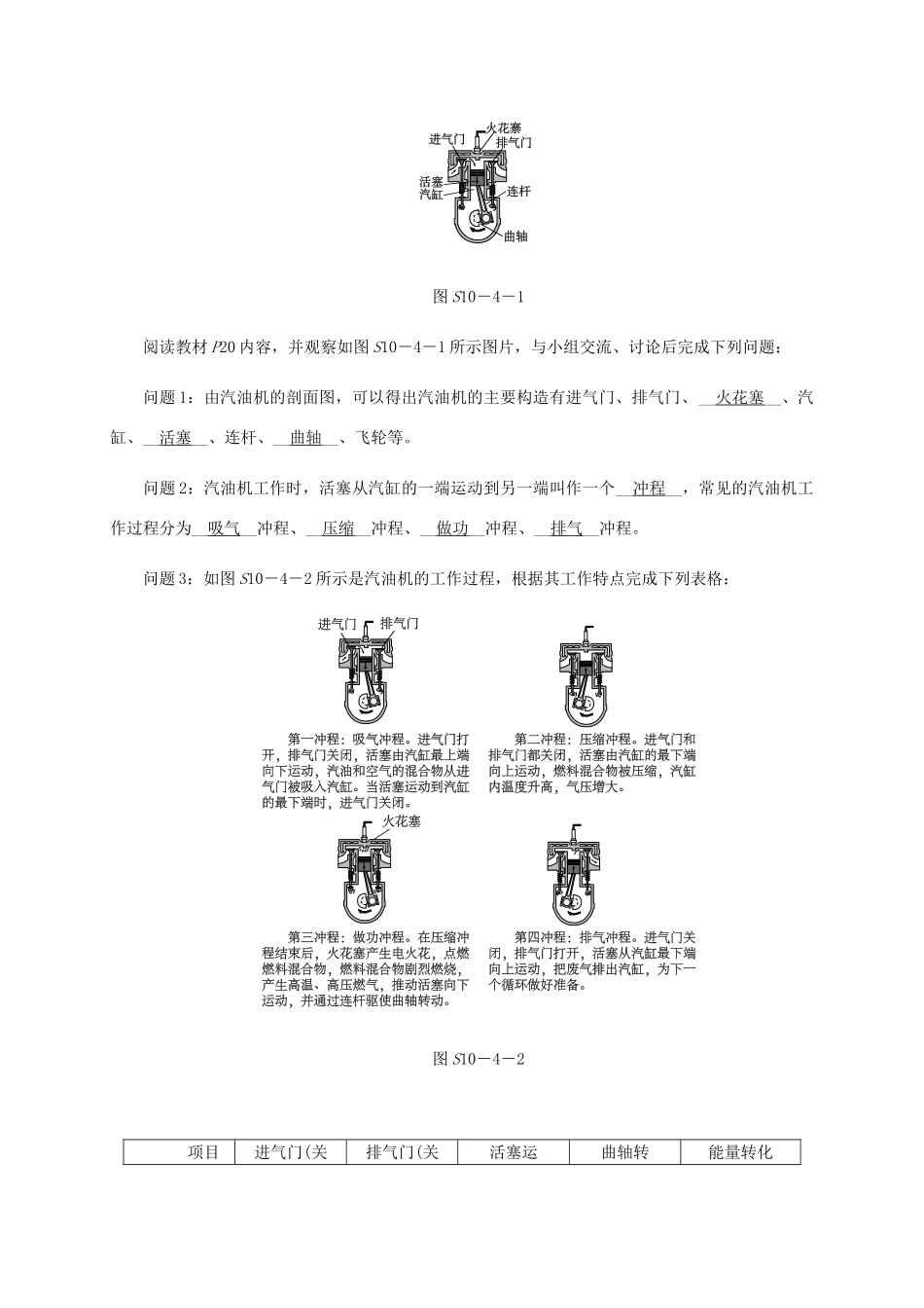 九年级物理全册 10.4热机导学设计 （新版）北师大版-（新版）北师大版初中九年级全册物理学案_第3页