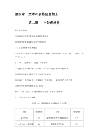字处理软件（第二课时）