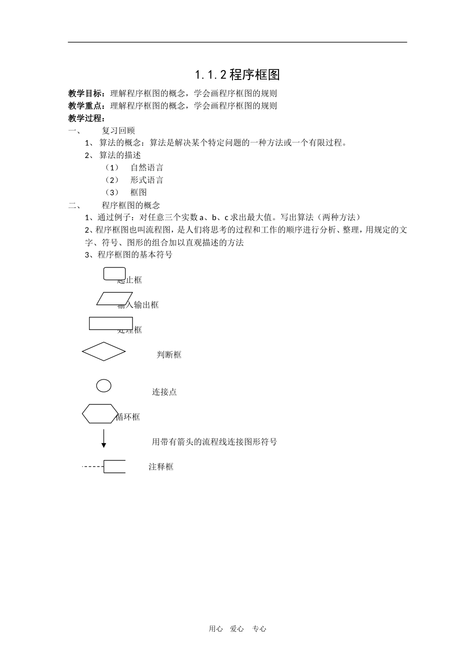 数学：1.1.2.1《程序框图》教案（新人教A版必修3）_第1页