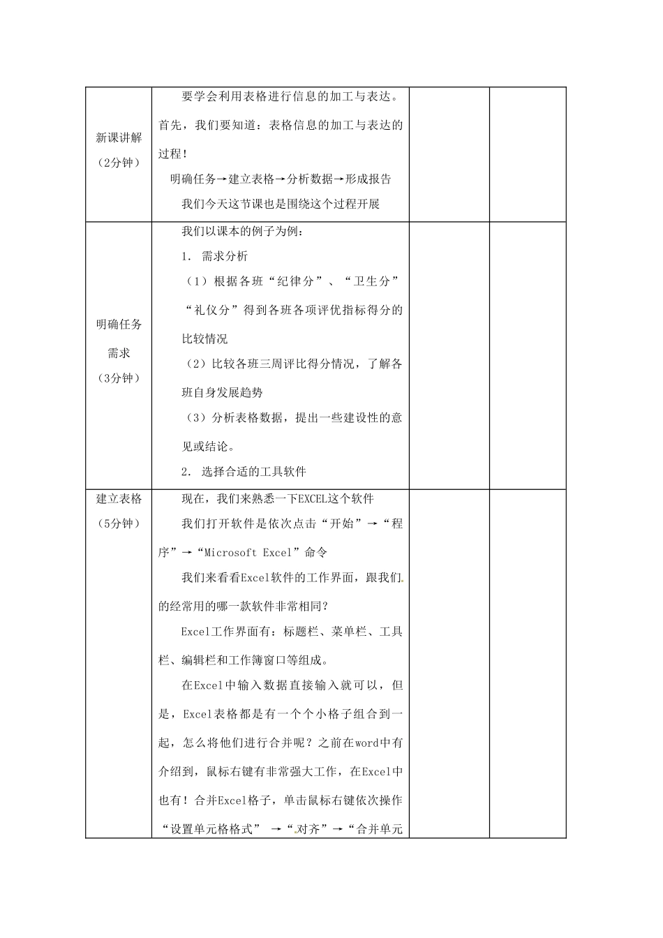 广东省肇庆市田家炳中学高中信息技术《表格信息的加工与表达》教学设计_第3页
