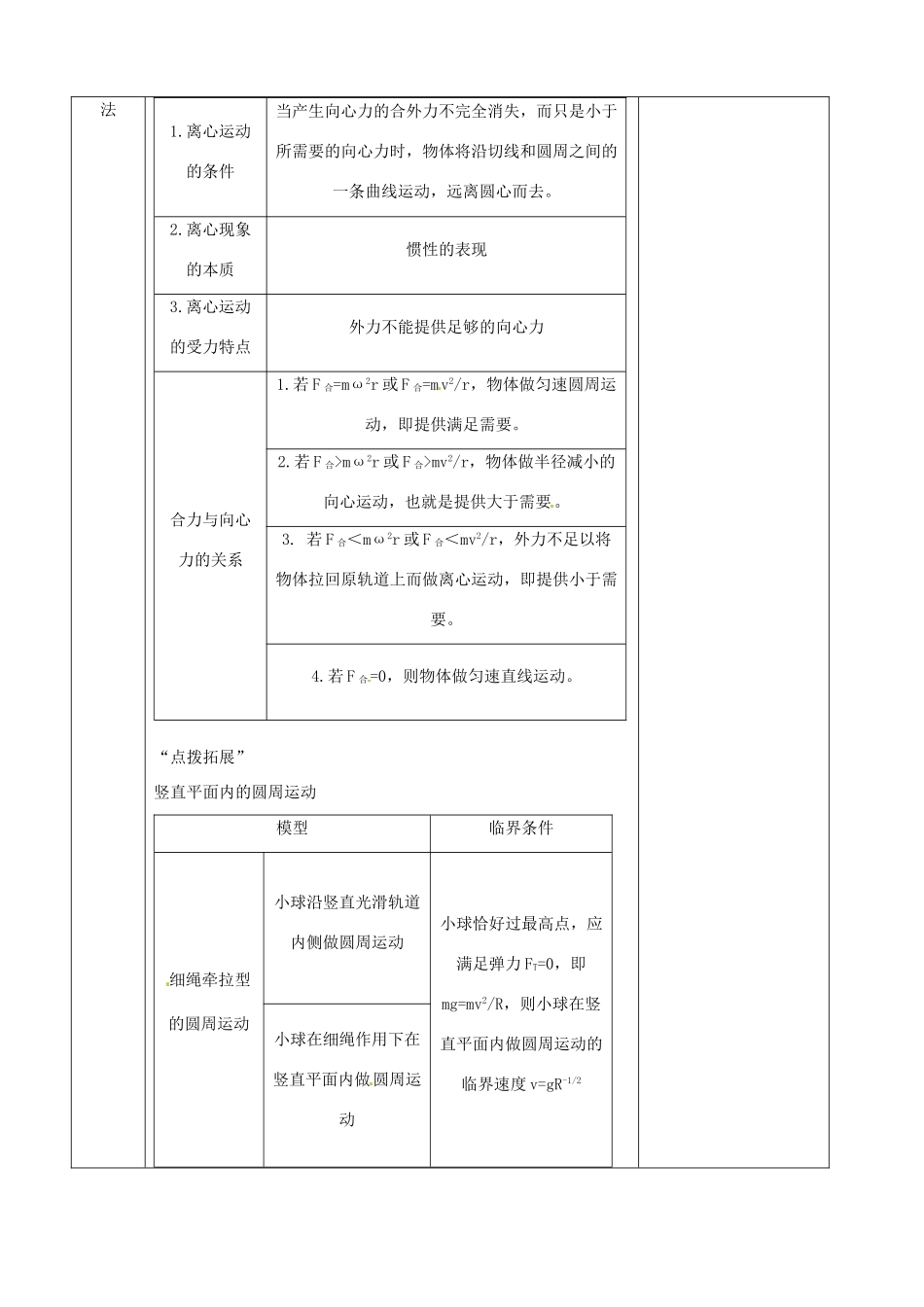 江苏省徐州市睢宁县菁华高级中学高中物理 第五章第七节 生活中的圆周运动四步教学法教案 新人教版必修2_第3页