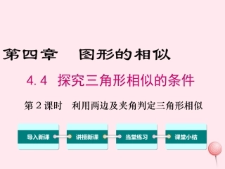 秋九年级数学上册 第四章 图形的相似 4 探索三角形相似的条件 第2课时 利用两边及夹角判定三角形相似教学（新版）新人教版-（新版）新人教版初中九年级上册数学