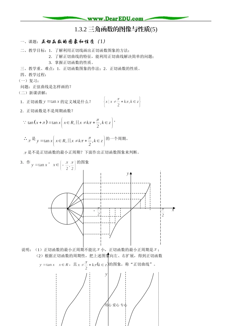 三角函数的图像与性质（5）—正切函数的图象和性质（1）_第1页