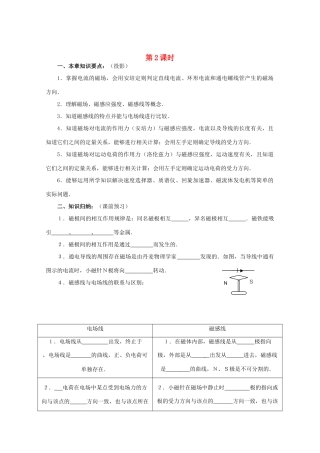 高中物理 磁场全章复习课2教案 人教版二册