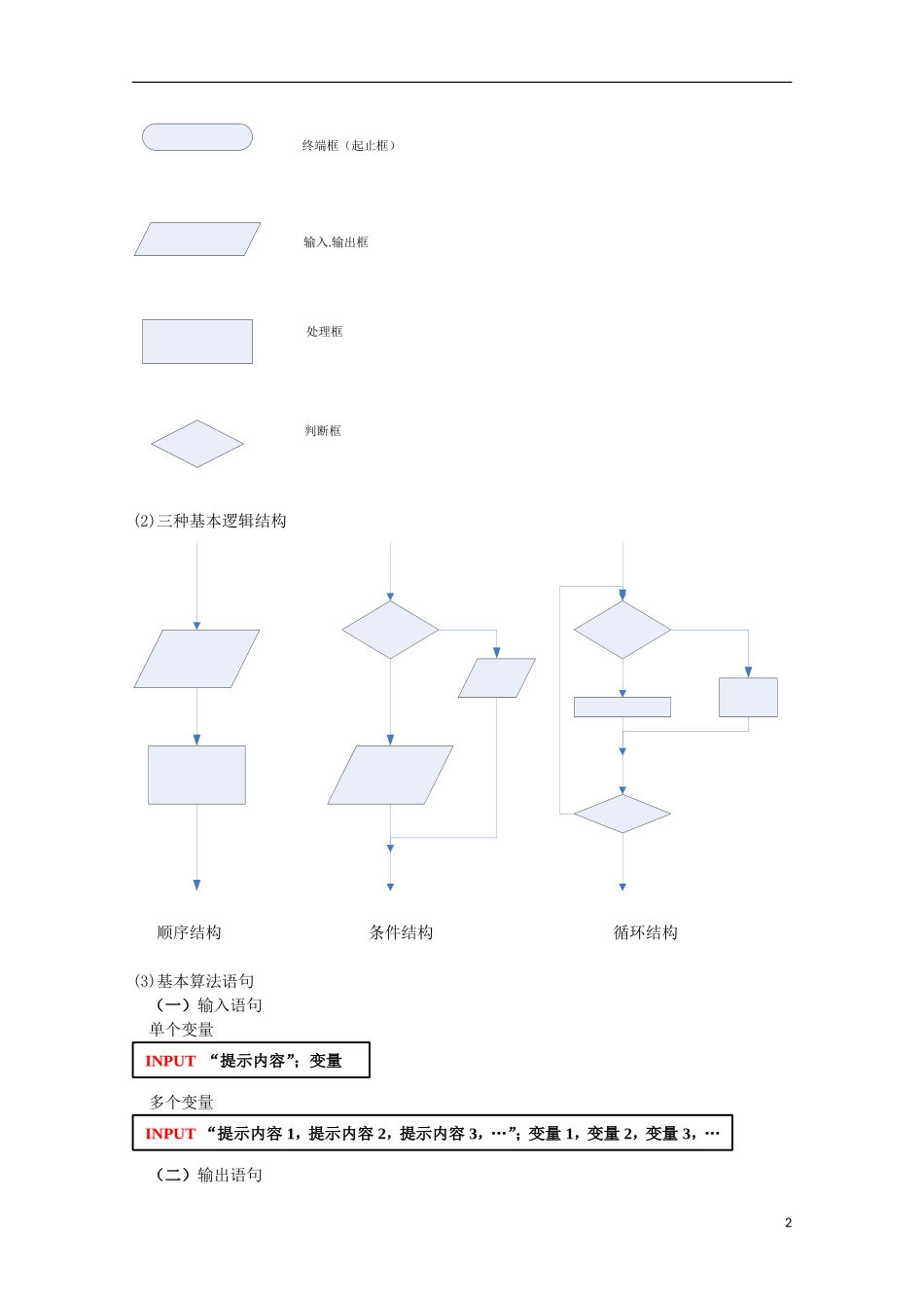 内蒙古赤峰二中高中数学 算法初步复习课教案 新人教B版必修3_第2页