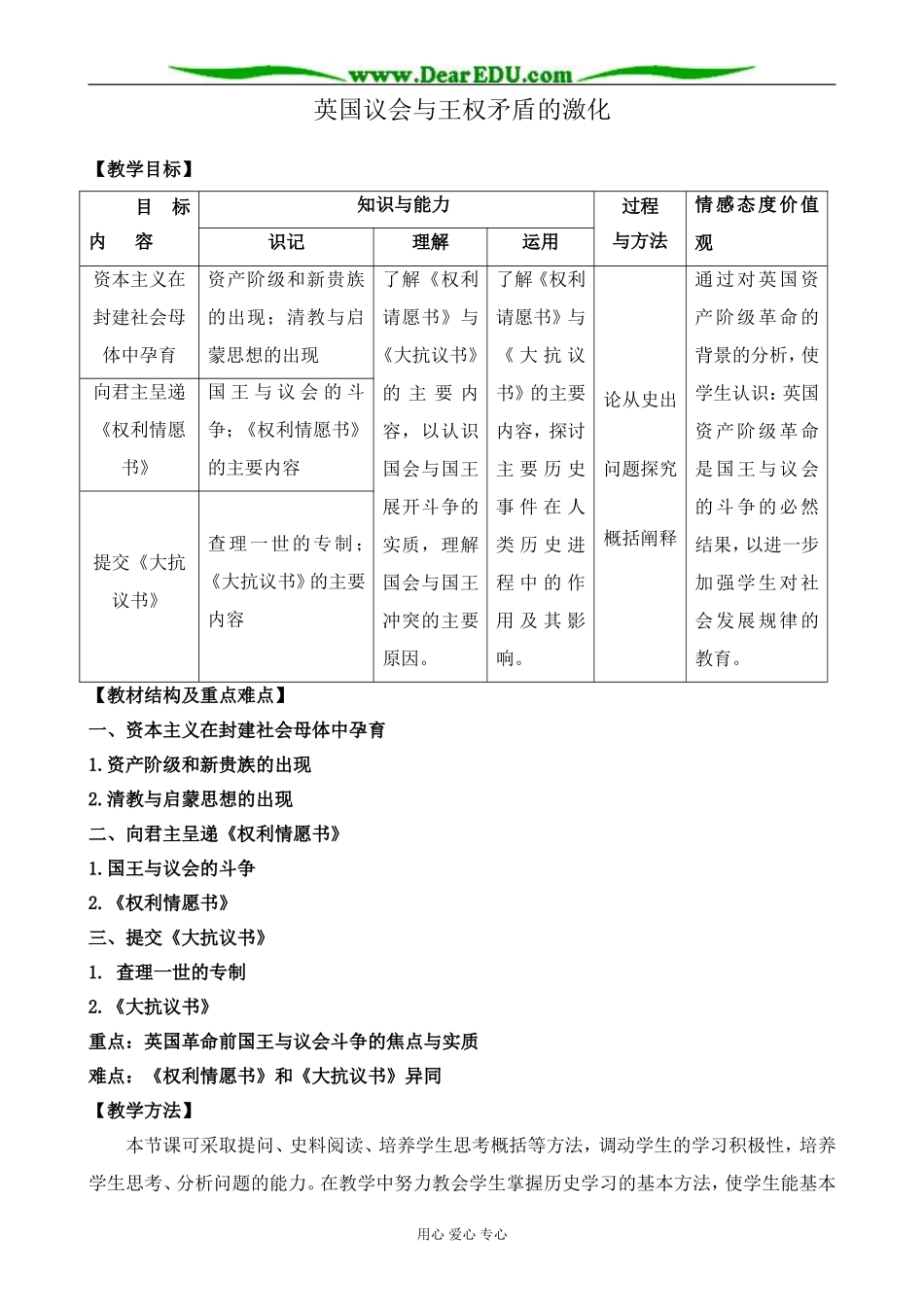 新人教版高中历史选修2英国议会与王权矛盾的激化_第1页