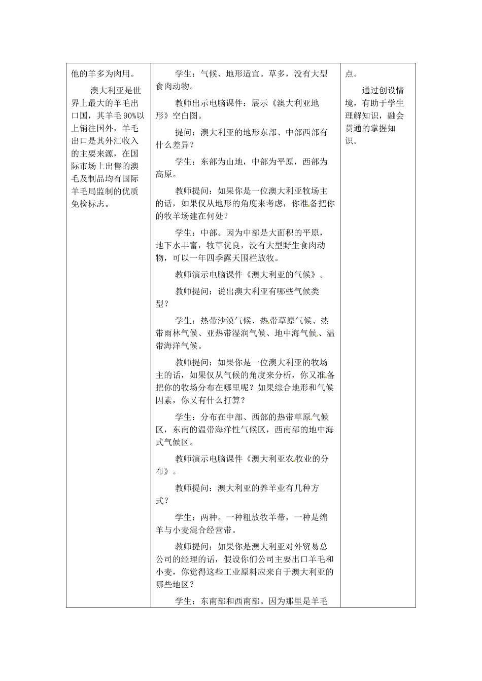 2014年春七年级地理下册 第八章 东半球其他的国家和地区 第四节 澳大利亚教案2 新人教版_第3页