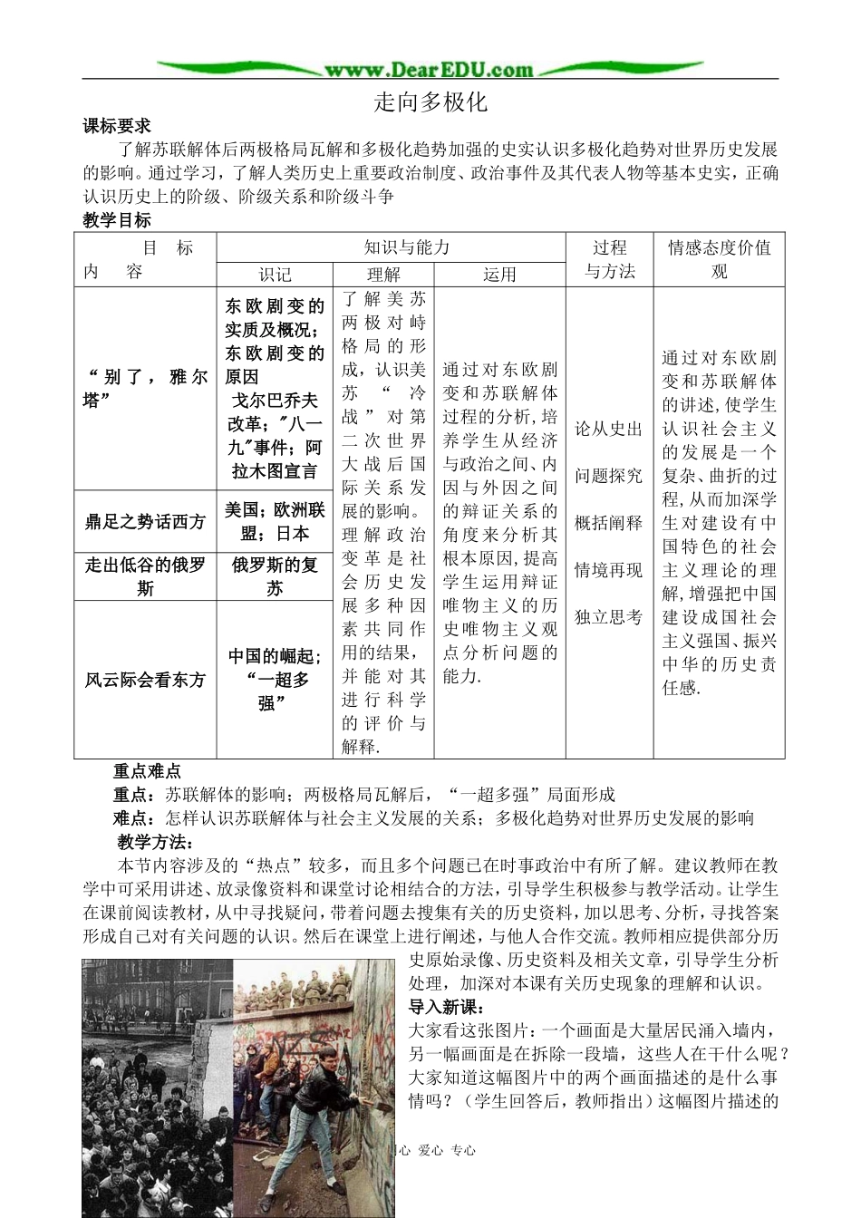 人民版高中历史必修1走向多极化1_第1页