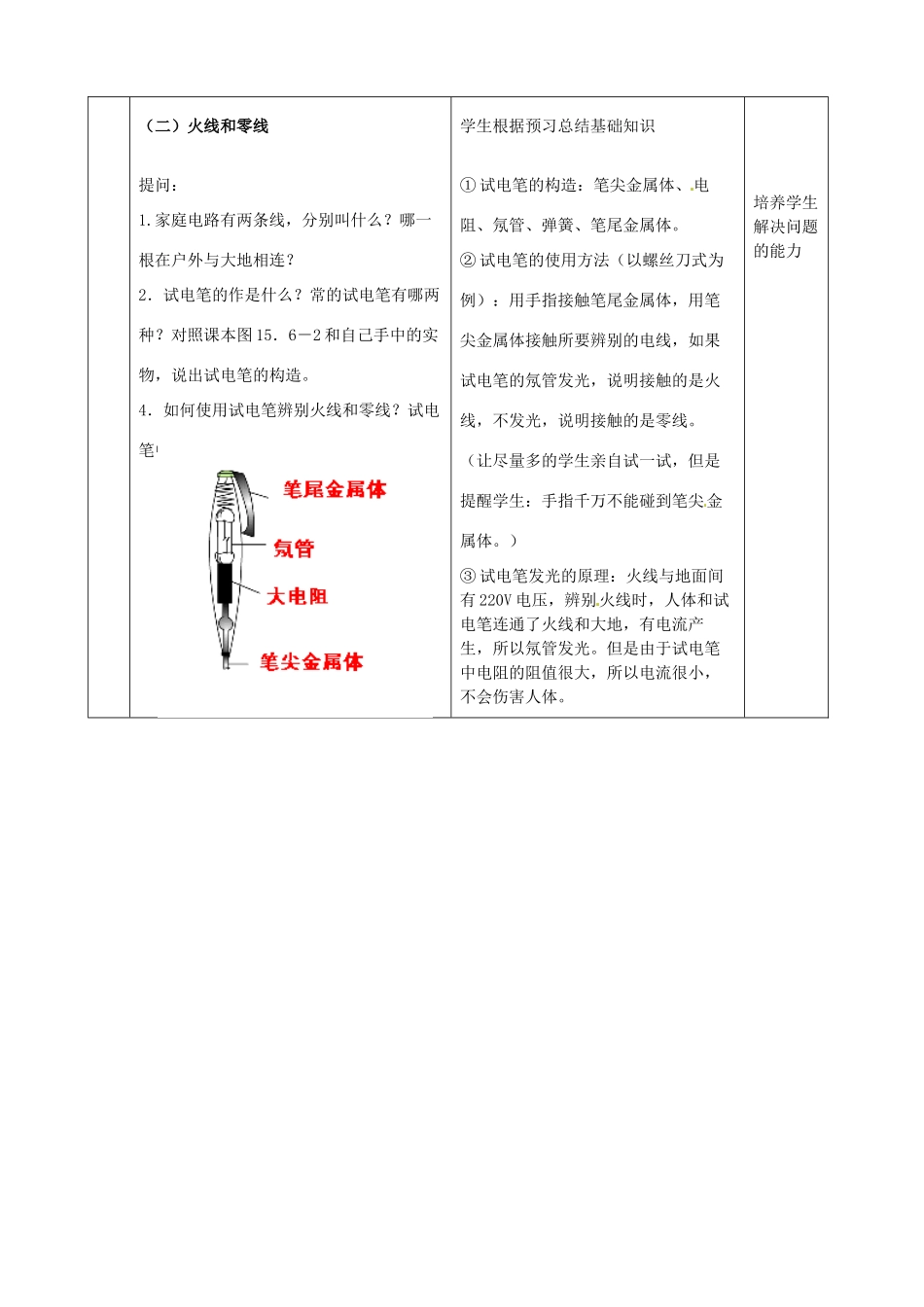 山东省邹平县实验中学九年级物理全册 19.1 家庭电路学案 （新版）新人教版_第3页