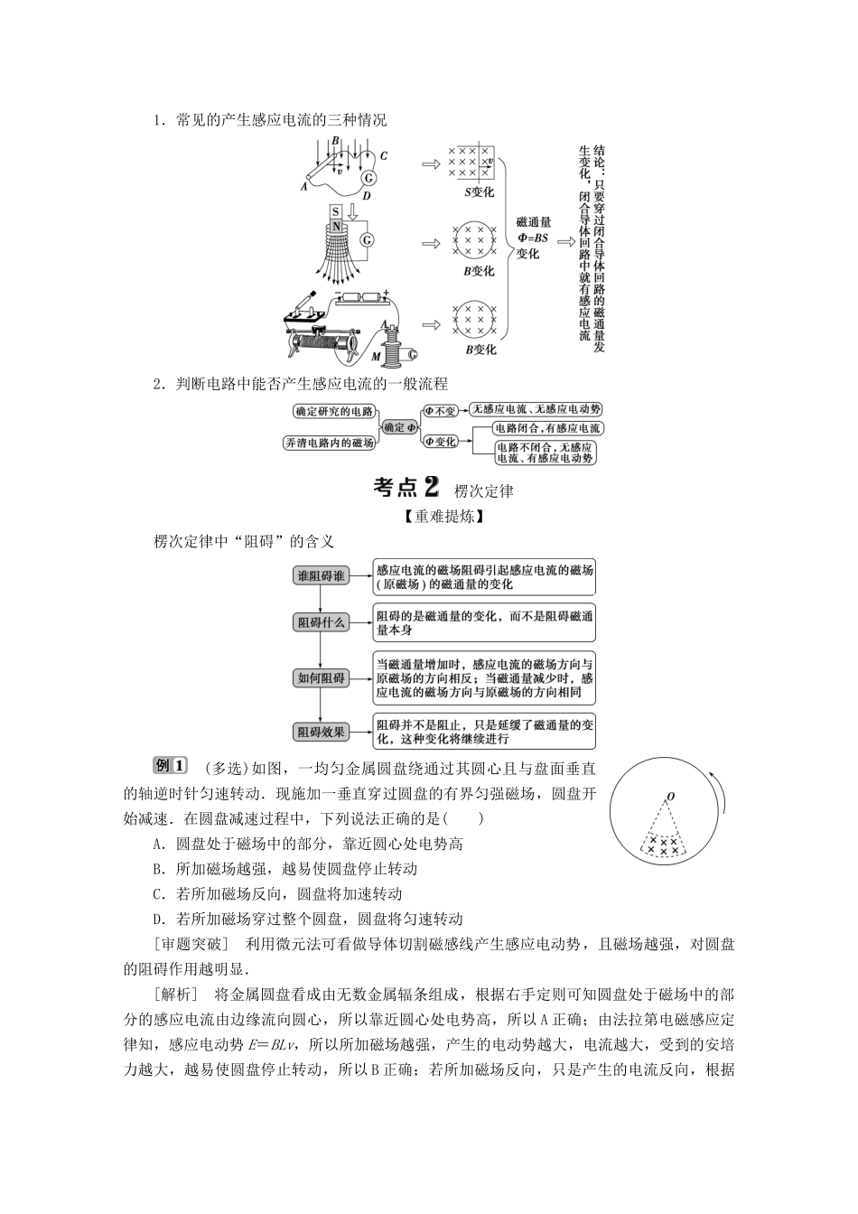 浙江省高考物理二轮复习 专题四 第二讲 楞次定律和法拉第电磁感应定律讲义（含解析）-人教版高三全册物理教案_第2页