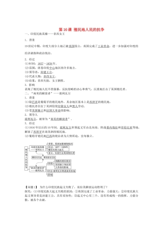 九年级历史上册 第16课 殖民地人民的抗争导学案 新人教版-新人教版初中九年级上册历史学案