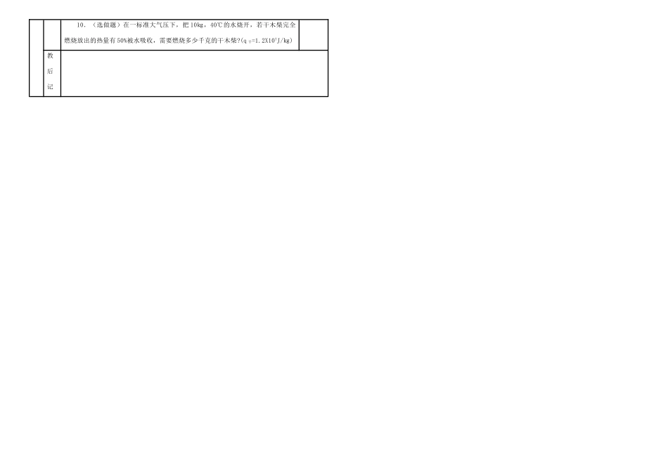 九年级物理全册 第十章 第六节燃料的利用和环境保护导学案 （新版）北师大版-（新版）北师大版初中九年级全册物理学案_第2页