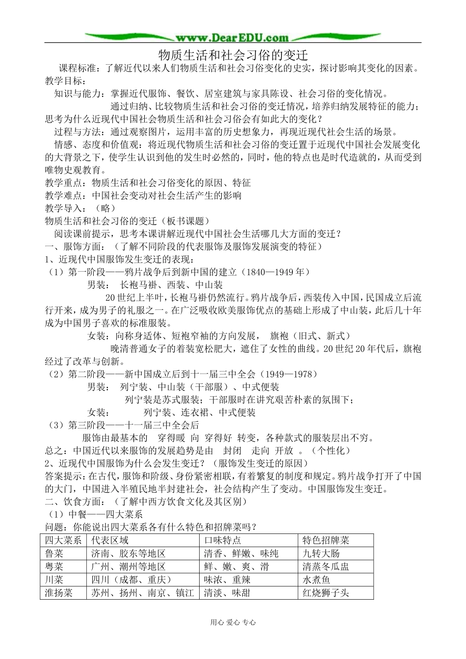 人民版高中历史必修2物质生活和社会习俗的变迁_第1页