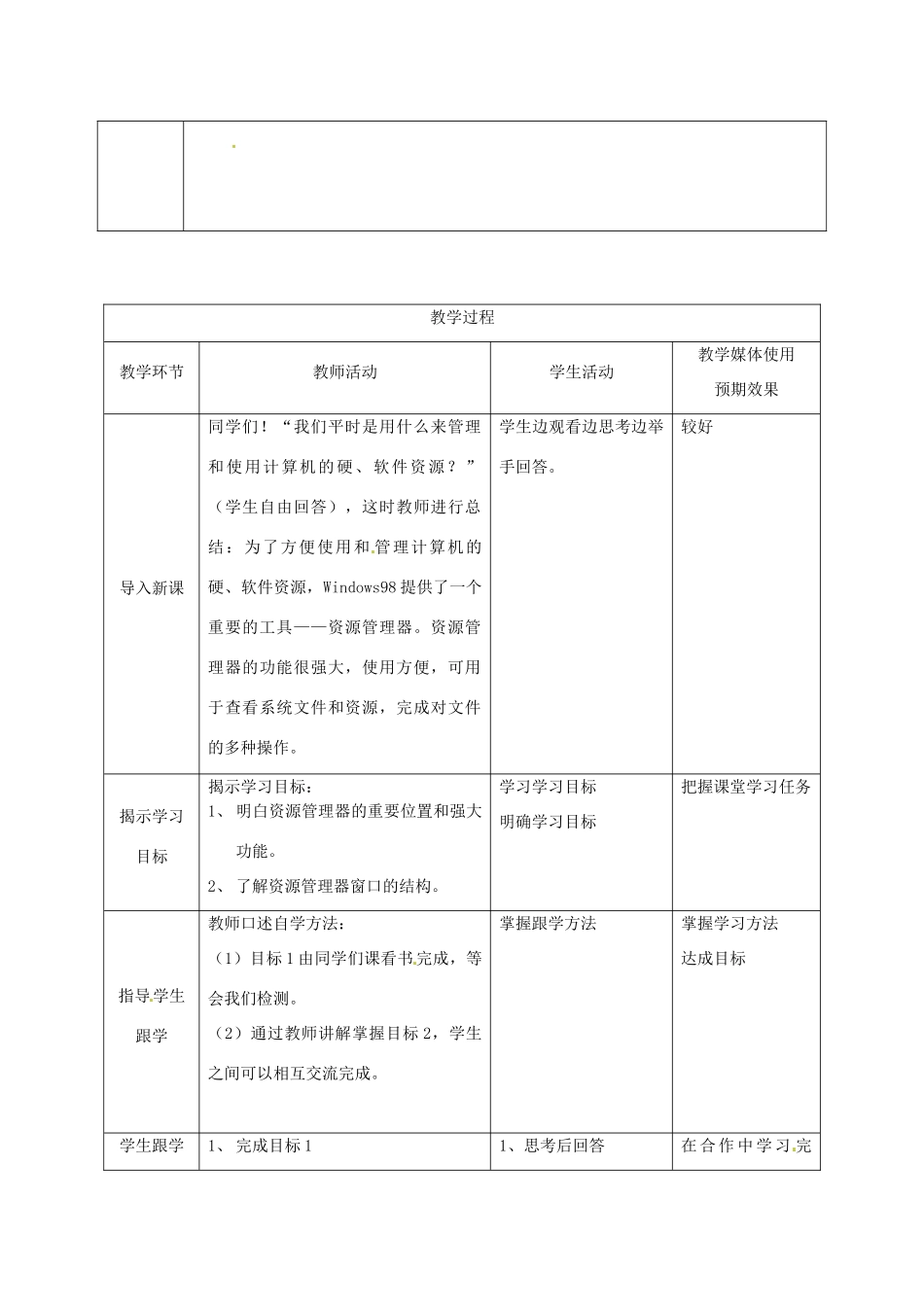 高中信息技术上册《第12课 认识资源管理窗口》教案-人教版高中上册信息技术教案_第2页