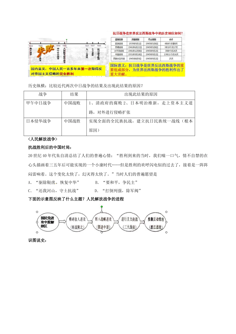 中考历史复习 八上 第四、五单元导学单-人教版初中九年级全册历史学案_第3页