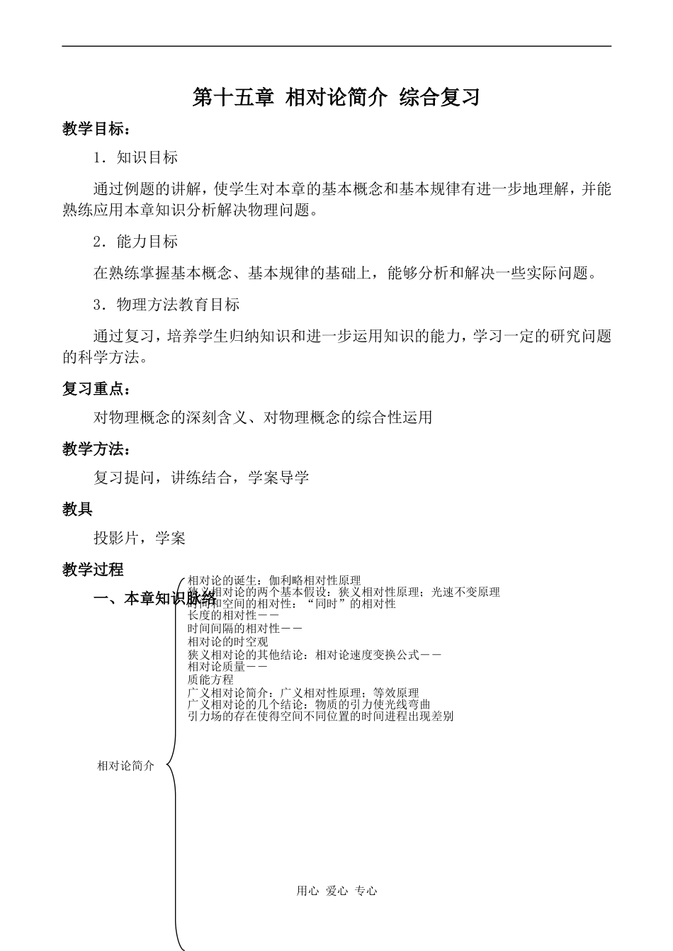 高中物理第十五章 相对论简介 综合复习人教版选修3-4_第1页