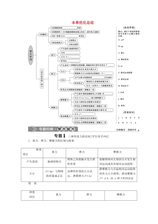 高中物理 第3章 本章优化总结教案 鲁科版必修第一册-鲁科版高一第一册物理教案