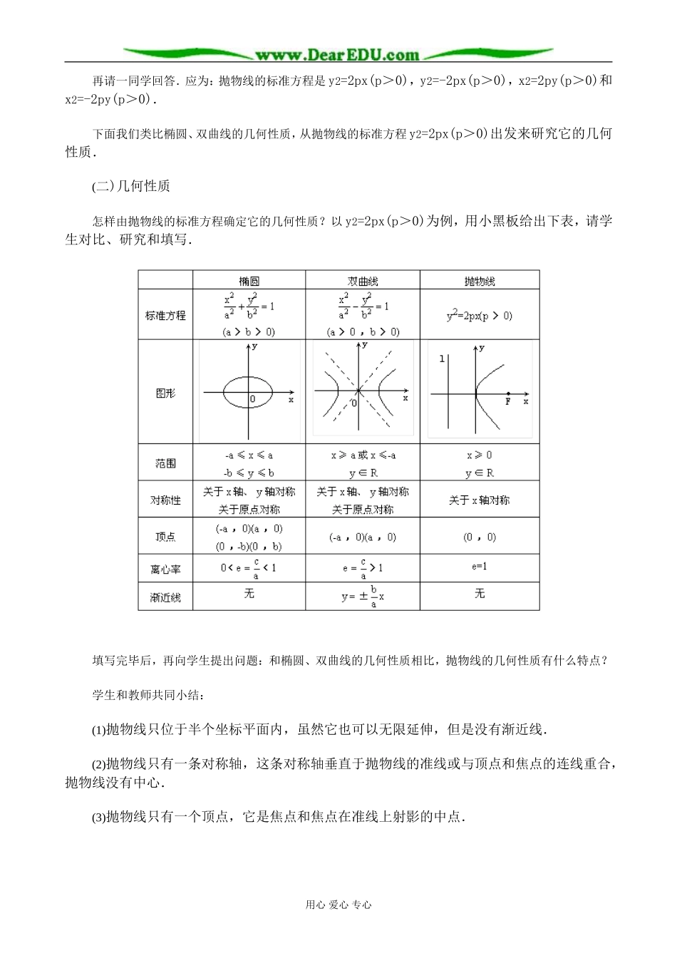 人教版高中数学必修第二册8.6抛物线的几何性质_第2页
