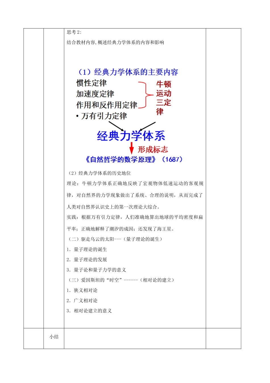 四川省宜宾市一中高二历史《近代物理学的奠基人和革命者》教学设计-人教版高二全册历史教案_第3页