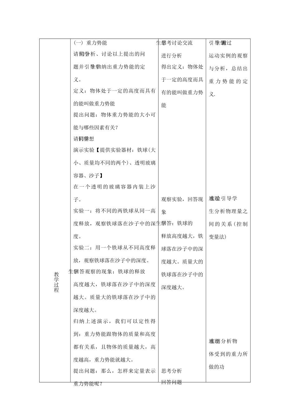 高中物理 第2章 能的转化与守恒 第2节 势能的改变教学设计1 鲁科版必修2-鲁科版高一必修2物理教案_第2页