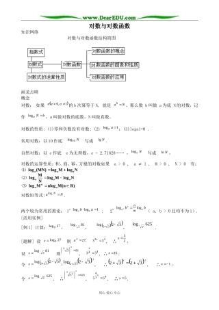 新人教版(B)高中数学必修1对数与对数函数教案
