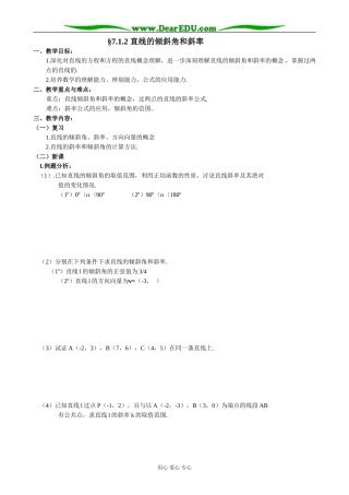 人教版高中数学必修第二册7.1 直线的倾斜角和斜率2