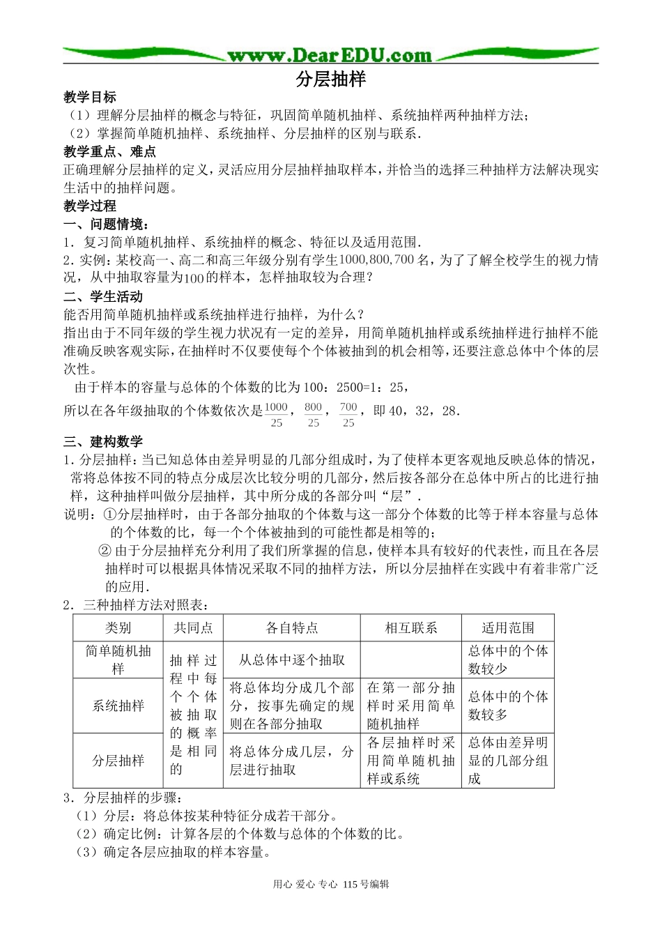 新人教版高中数学必修3(B)分层抽样_第1页