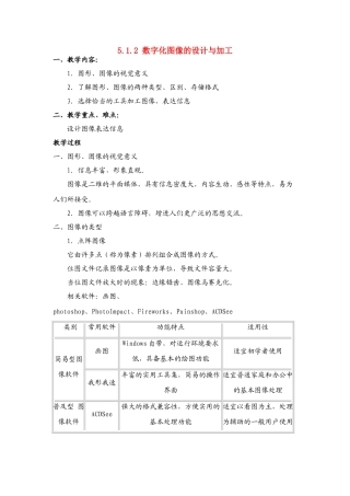 信息技术 5.1.2《数字化图像的设计与加工》说课教案