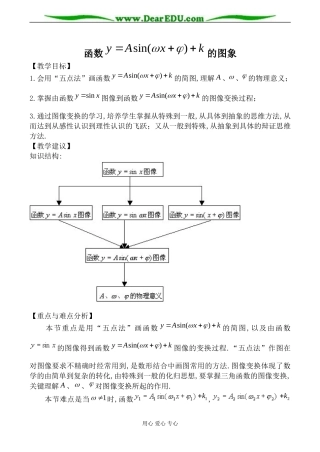 苏教版必修4高中数学函数 的图象教案