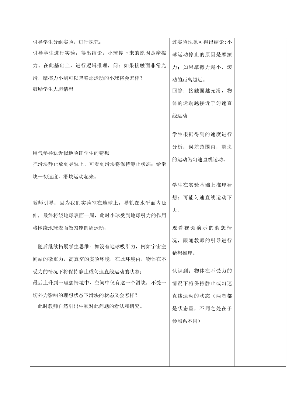 山东省郯城三中高一物理《4.1牛顿第一定律》教案_第2页