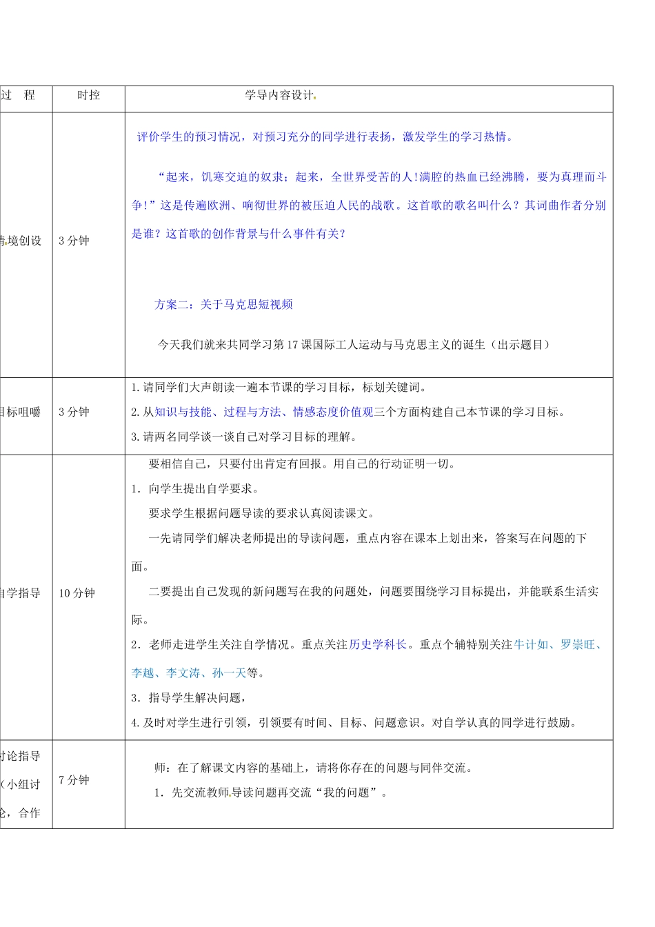 山东省济阳县九年级历史上册 17 国际工人运动与马克思主义的诞生导学案设计 新人教版-新人教版初中九年级上册历史学案_第2页